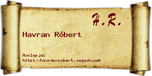 Havran Róbert névjegykártya